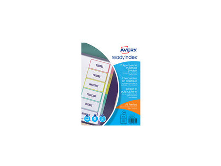 AVERY Intercalaires Readyindex, PP, 12 touches, A4