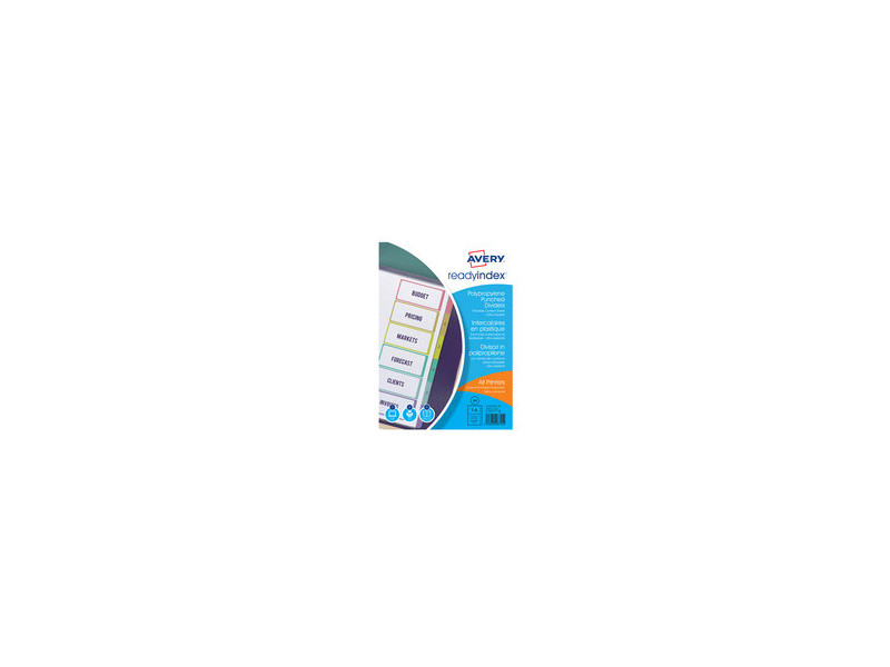 AVERY Intercalaires Readyindex, PP, 12 touches, A4