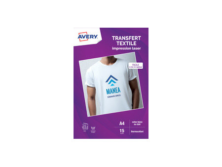 AVERY Papier transfert Textile, A4, blanc