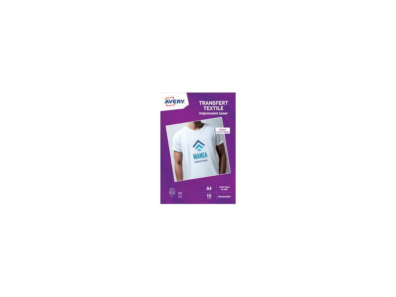 AVERY Papier transfert Textile, A4, blanc