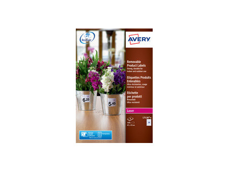 AVERY Etiquettes ultra-résistantes, 45 x 45 mm, blanc