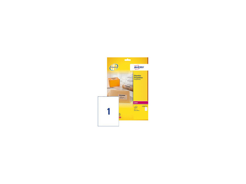 AVERY Etiquette d'expédition, transparent, 99,1 x 67,7 mm