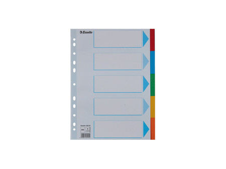 Esselte Intercalaires en carton, uni, A4, 5 touches