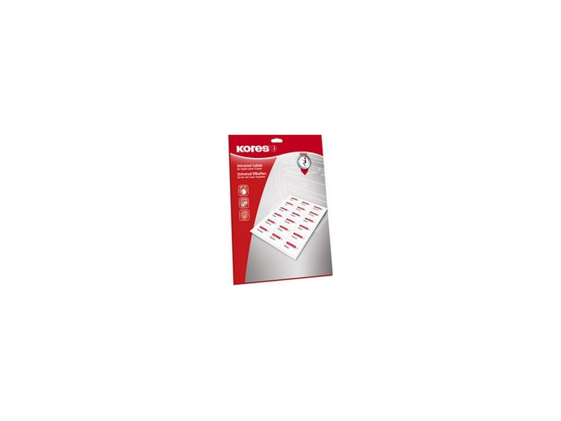 Korex Etiquette universelle, 70 x 36 mm, 25 feuilles, blanc
