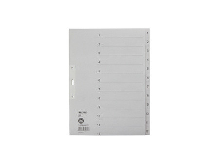 LEITZ Intercalaires en papier naturel, numéroté, format A4