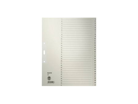 LEITZ Intercalaires en papier naturel, numéroté, format A4
