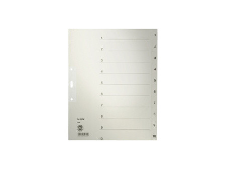 LEITZ Intercalaires en papier naturel, numéroté, format A4