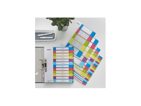 LEITZ Intercalaires en plastique WOW, numéroté, A4, 1-6