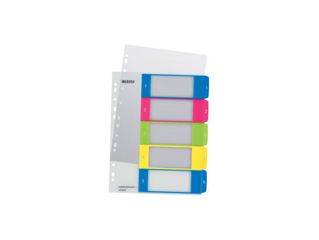 LEITZ Intercalaires en plastique WOW, numéroté, A4, 1-6