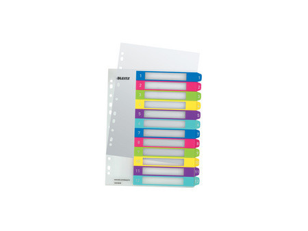 LEITZ Intercalaires en plastique WOW, numéroté, A4, 1-20