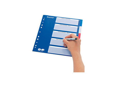 LEITZ Intercalaires en plastique, blanc, A4, 10 touches