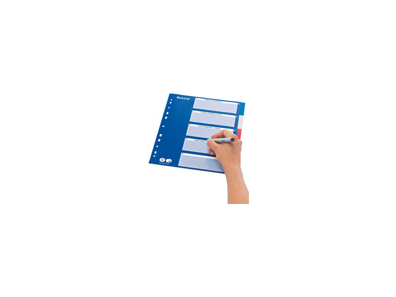 LEITZ Intercalaires en plastique, blanc, A4, 10 touches