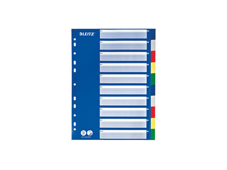 LEITZ Intercalaires en plastique, blanc, A4, 10 touches