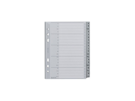 LEITZ Intercalaires en plastique, A-Z, A5, PP, 20 touches