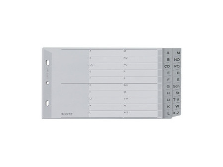 LEITZ Intercalaires en plastique, A-Z, A5 paysage, PP, gris