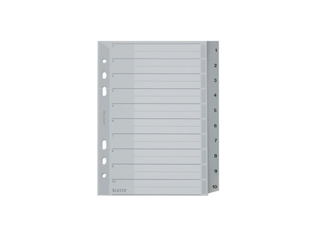 LEITZ Intercalaires en plastique, numéroté, format A5,1-10