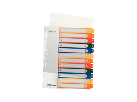 LEITZ Intercalaires en plastique, numéroté, format A4 extra