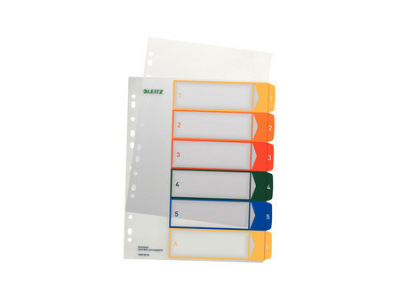 LEITZ Intercalaires en plastique, numéroté, A4 extra large