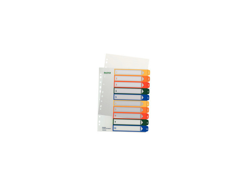 LEITZ Intercalaires en plastique, numéroté, format A4 extra