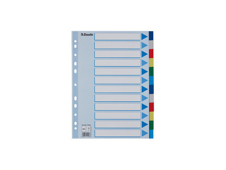 Esselte Intercalaires en plastique, uni, A4, PP, 5 touches