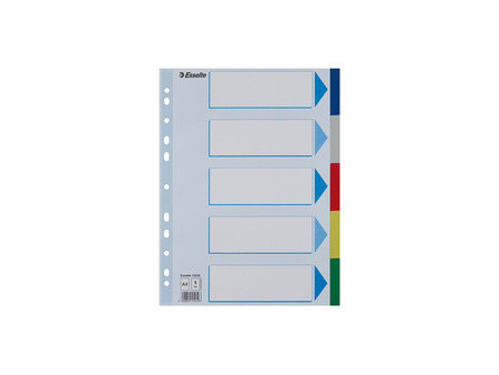 Esselte Intercalaires en plastique, uni, A4, PP,10 touches
