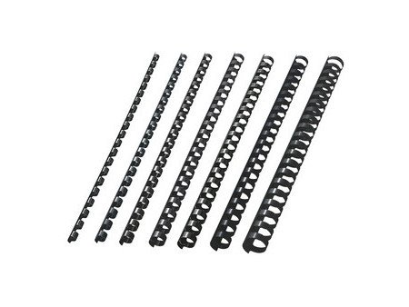 LEITZ Peigne à relier plastique, diamètre: 6 mm, noir