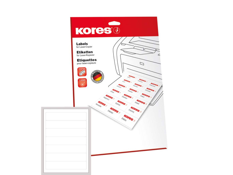 Kores Etiquette pour dos de classeurs, 192 x 38 mm, blanc