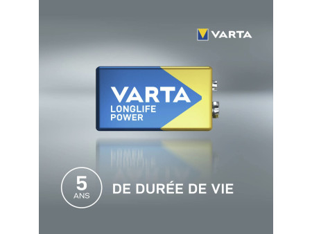 VARTA Pile alcaline Longlife Power, E-Bloc (9V/6LR61)