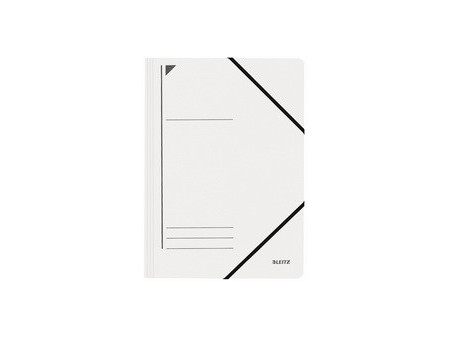 LEITZ Chemise à élastique, format A4, carton, blanc