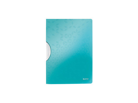LEITZ Chemise à clip WOW ColorClip, A4, PP, blanc métallisé