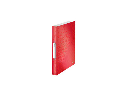 LEITZ Classeur à anneaux WOW, A4, PP, 2 anneaux, rouge