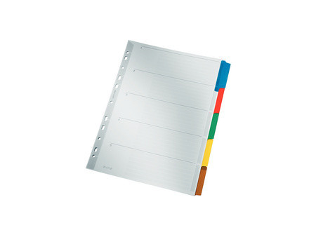 LEITZ Intercalaires en carton mylar, blanc, A4, gris, 5