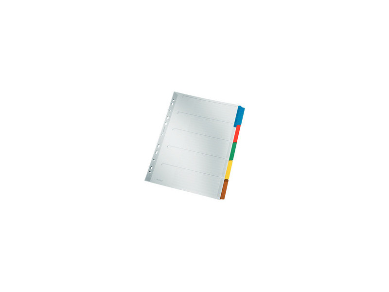 LEITZ Intercalaires en carton mylar, blanc, A4, gris, 5
