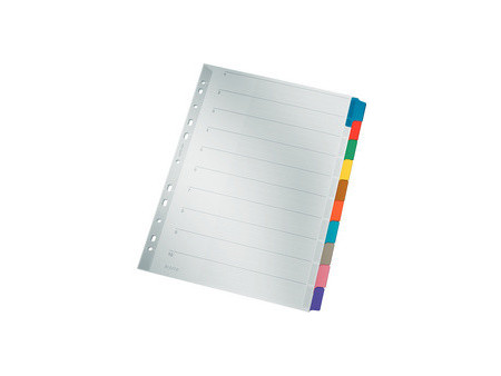LEITZ Intercalaires en carton mylar, blanc, A4, gris, 10