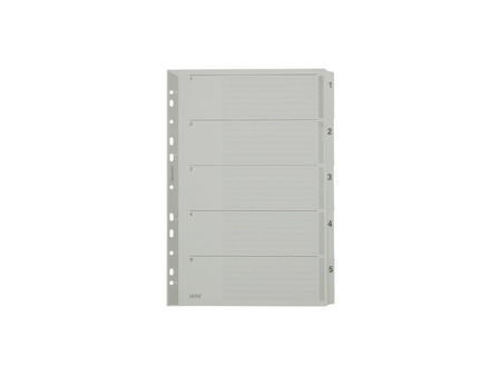 LEITZ Intercalaires en carton mylar, chiffres, A4, 1-10,gris