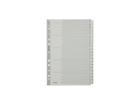 LEITZ Intercalaires en carton mylar, chiffres, A4, 1-12,gris