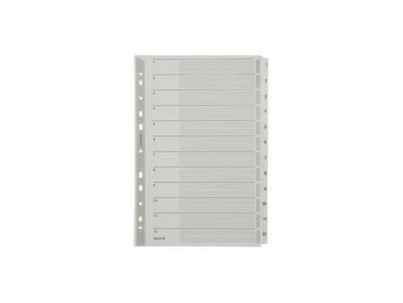LEITZ Intercalaires en carton mylar, chiffres ,A4, 1-20,gris