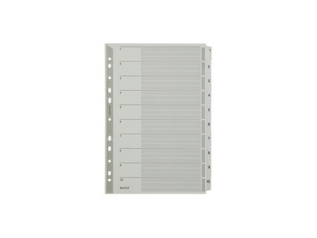 LEITZ Intercalaires en carton mylar, chiffres ,A4, 1-20,gris