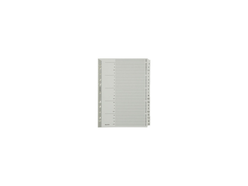 LEITZ Intercalaires, mylar, carton, A-Z, A4, 20 touches,gris