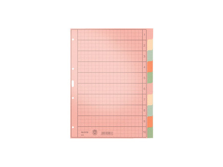 LEITZ Intercalaires en papier naturel, blanc, A4, 10 touches