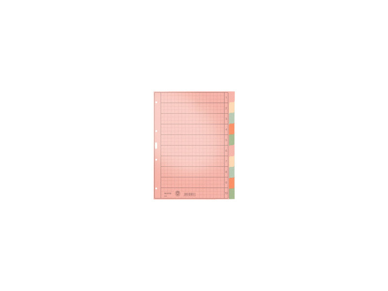 LEITZ Intercalaires en papier naturel, blanc, A4, 10 touches