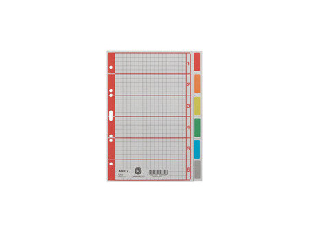 LEITZ Intercalaires en carton extra solide, en blanc, A5, 6