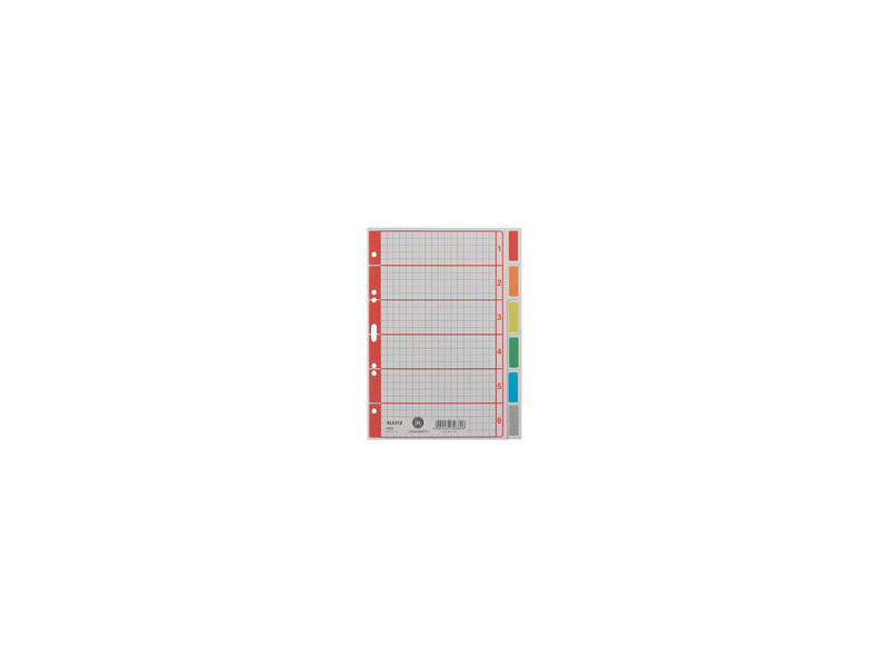 LEITZ Intercalaires en carton extra solide, en blanc, A5, 6