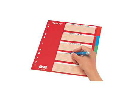 LEITZ Intercalaires en carton, blanc, A4, 10 touches,