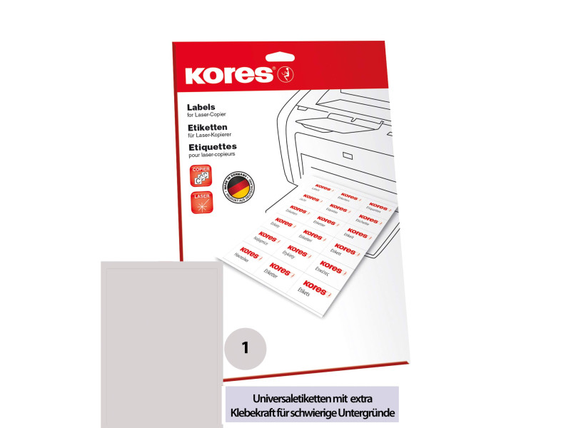 Kores Etiquettes Universal Power, 210 x 297 mm, blanc