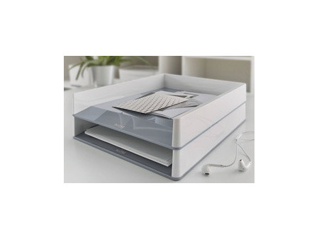 LEITZ Corbeille à courrier WOW Duo Colour, A4, blanc