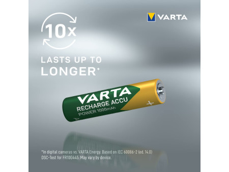 VARTA Pile NiMH 'Rechargeable Accu', Micro (AAA), 1 000 mAh