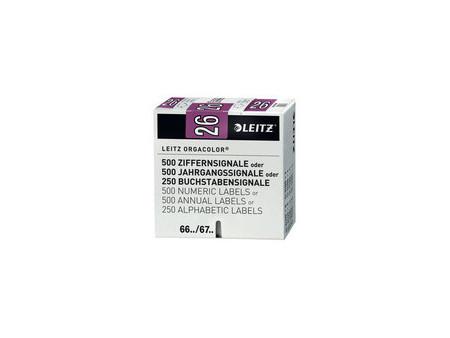 LEITZ Étiquette année Orgacolor '26', sur bande, violet