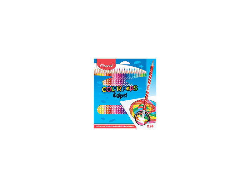 Maped Crayons de couleur COLOR'PEPS, effaçable, étui de 12
