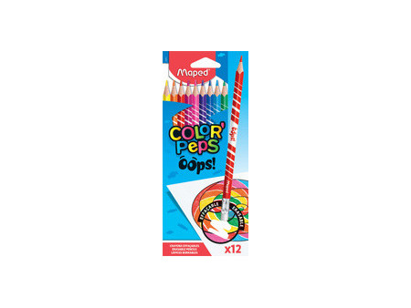 Maped Crayons de couleur COLOR'PEPS, effaçable, étui de 24